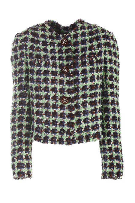 Shop ETRO  Giacca: Etro giacca cropped in tessuto bouclé misto lana e decorata con bottoni in tessuto dai ricami floreali.
Composizione: 37% lana, 24% mohair, 15% poliestere, 10% poliammide, 8% viscosa, 4% cotone, 2% alpaca.
Fodera: 52% viscosa, 48% acetato.
Vestibilità corta.
Girocollo.
Maniche lunghe.
Tasche applicate.
Made in Italy. 19137 0509-0500